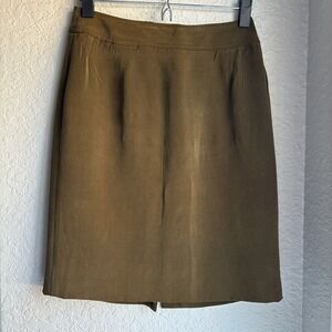 Vintage 90s‎ Jones New York Silk Olive Green Pencil Skirt Women's 6